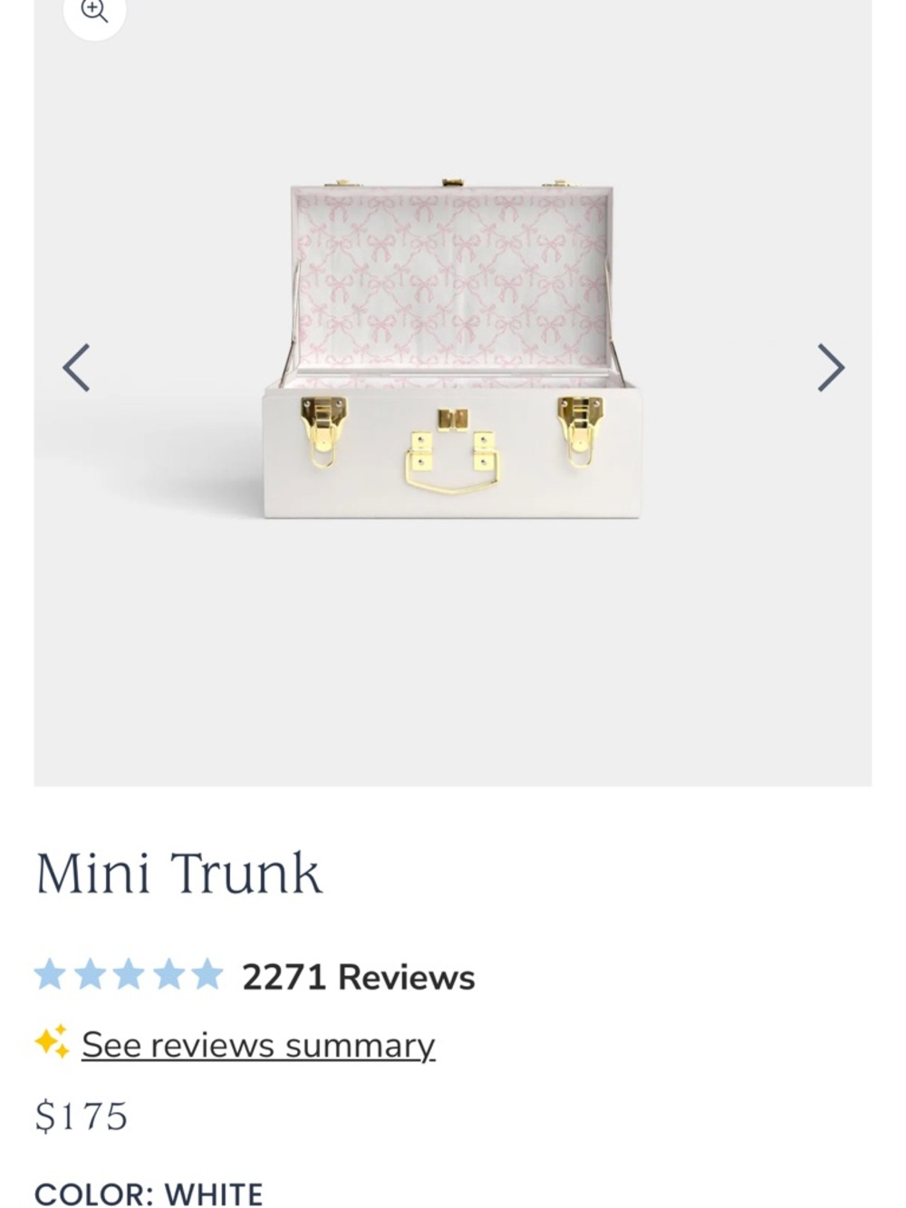 ADORABLE Petite Keep White
Mini Trunk - White / Bella's Bows